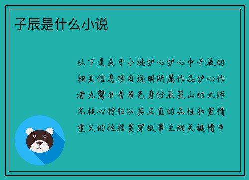 子辰是什么小说